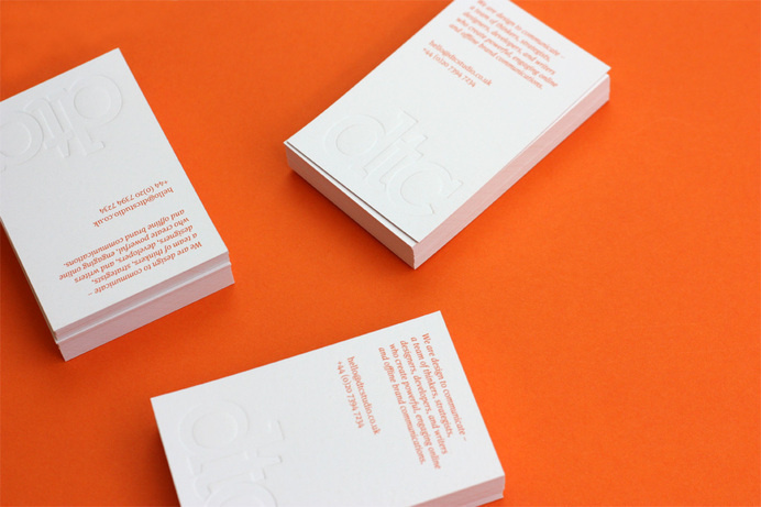 dtc studio #business #serif #card #meta #orange #embossed