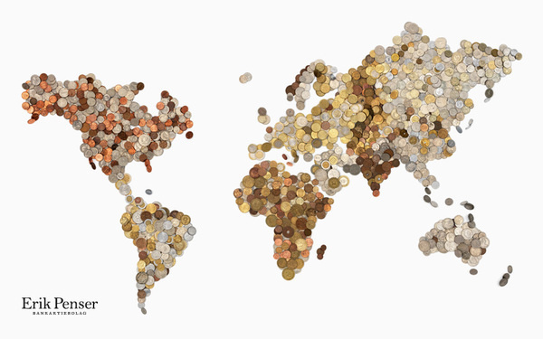 Bedow — Examples of Work — Art Direction, Erik Penser Bankaktiebolag #coins #map