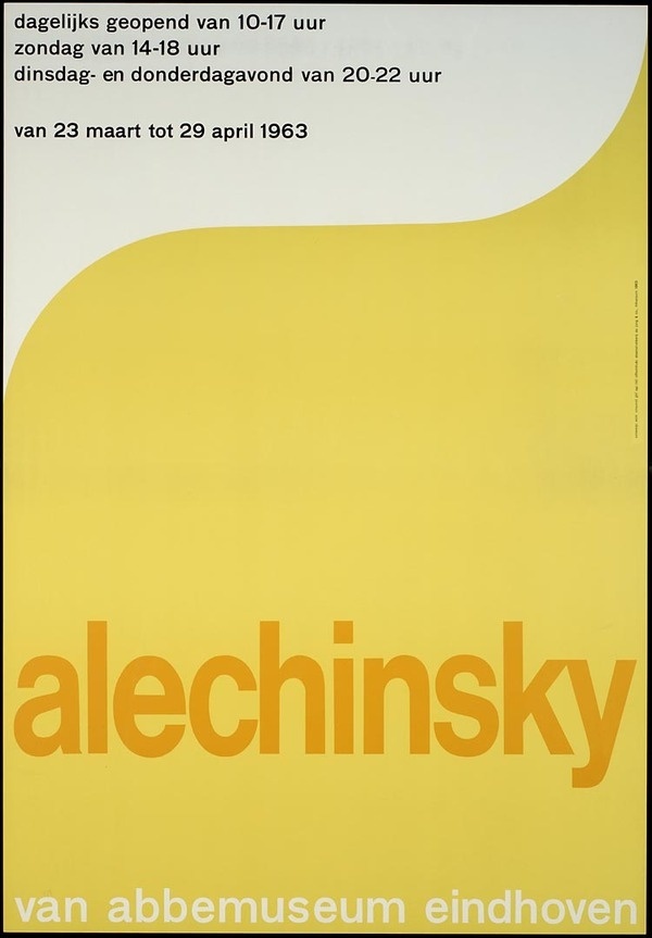 Alechinsky Van Abbemuseum in Eindhoven, designer / art director: Crouwel, Wim, printer: Steendr. The Young & Co., #poster