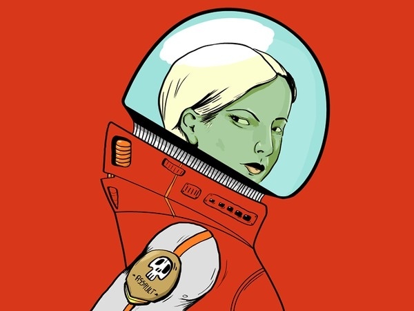 Astronaut – Victor Oliveira #vector #girl #astronaut #helmet #illustration
