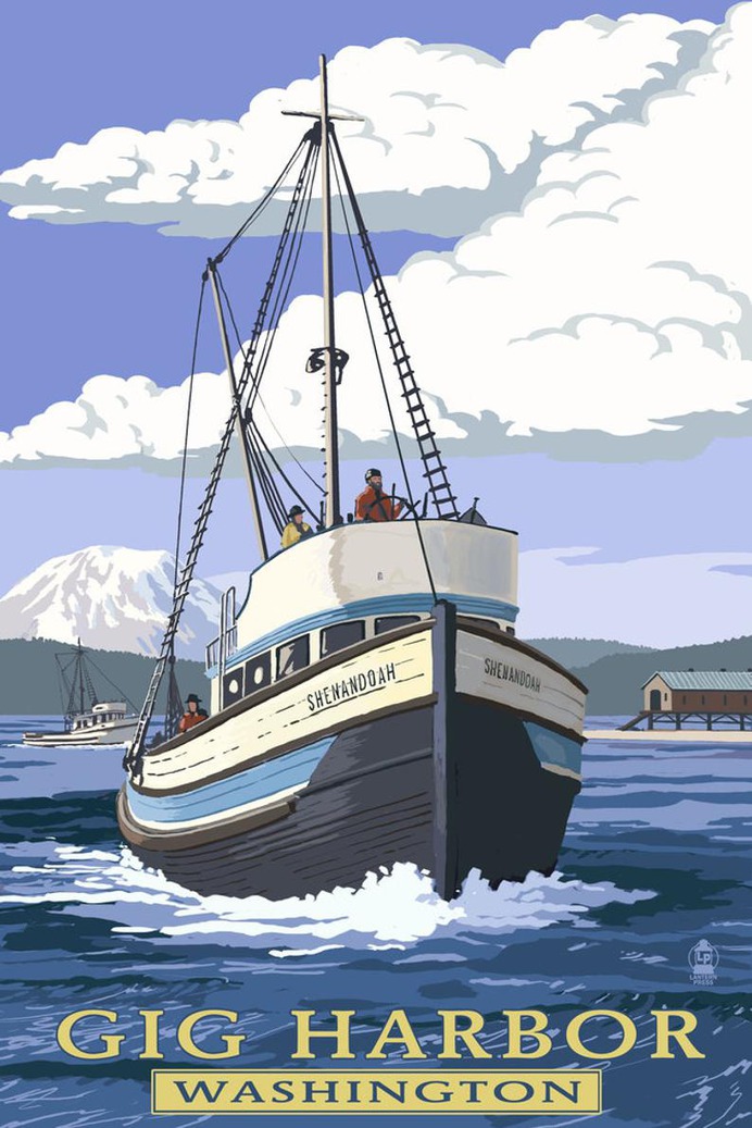 Gig Harbor Washington Shenandoah Art Prints Wood & Metal image 0
