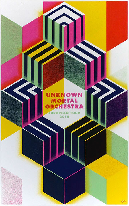 Unknown Mortal Orchestra European Tour 2015 Poster, Rainbow Posters