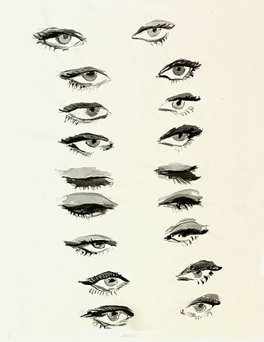 christina vantzou #eye #watercolor #ink