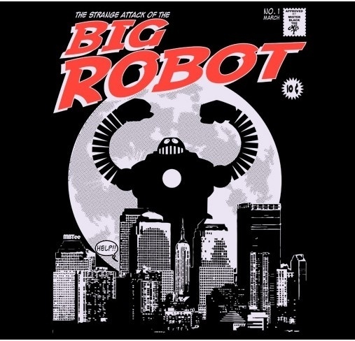 Camiseta - Big Robot II - Mister Black Tee - Creador de camisetas #robot #big #tee #shirt
