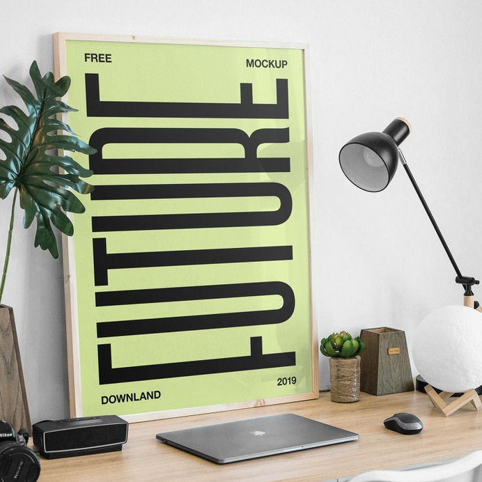Picture Frame on Desk Mockup