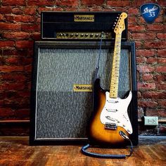 Your dream rig? An original 1954 #Stratocaster and 1965 Marshall amp. (From @ecguitars) #ToneHeaven #Straturday Learn to play guitar online at www.Studio33GuitarLessons.com