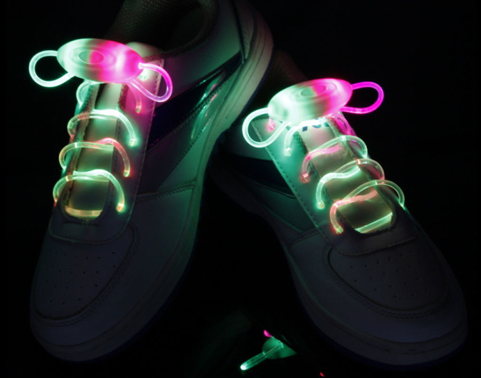 Green-Pink Flammi LED Shoelaces Light Up Shoe Laces
