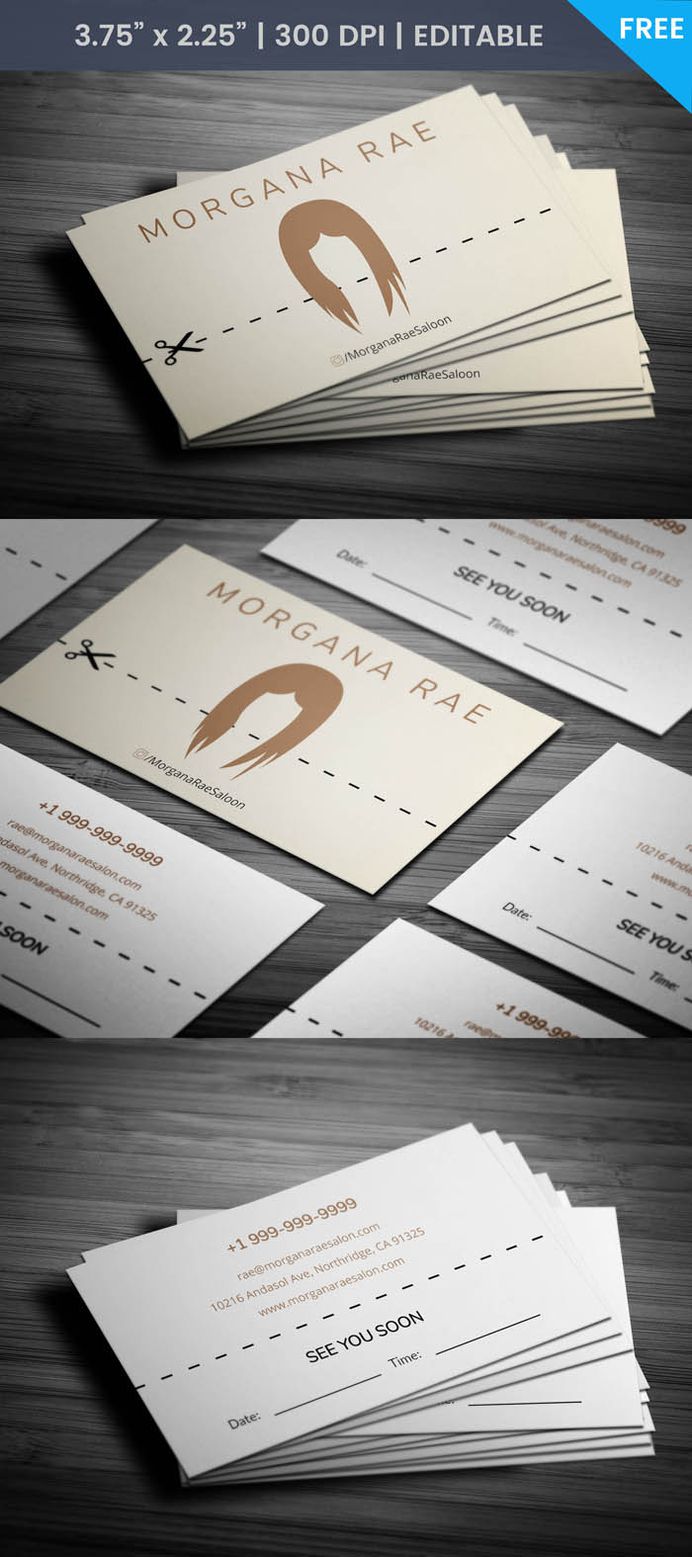 Free Female Hairstylist Business Card Template