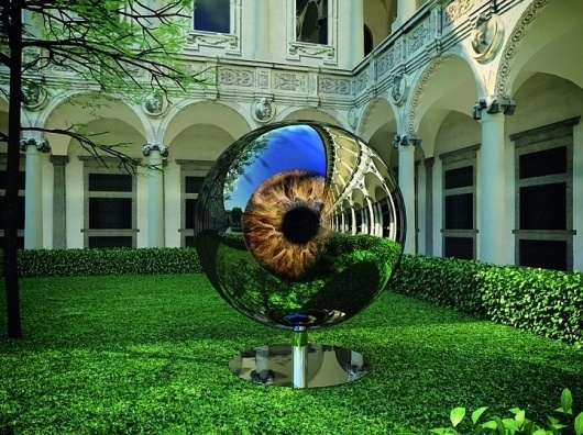 Moving Reflective Eyeball Sculpture - My Modern Metropolis #eye #sculpture #architecture #ball