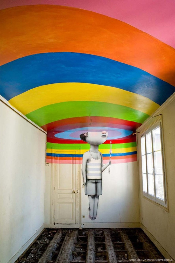 Fifty Street Artists Descend on Condemned Parisian Nightclub Les Bains #abstract #oversized #mural