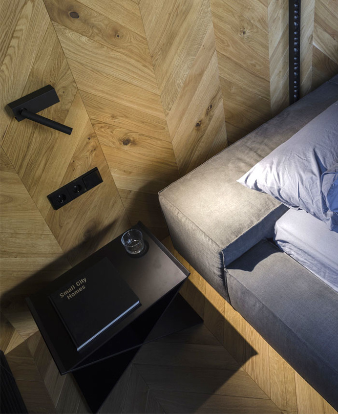 Small Masculine Apartment in Dark Color Schemes - InteriorZine