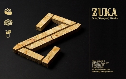 Zuka Restaurant Sant Cugat graphic design by Lo Siento Studio, Barcelona #losiento #identity #typography