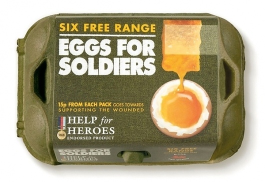 http://pinterest.com/pin/34199278390058100/ #soldiers #packaging #eggs #food #for