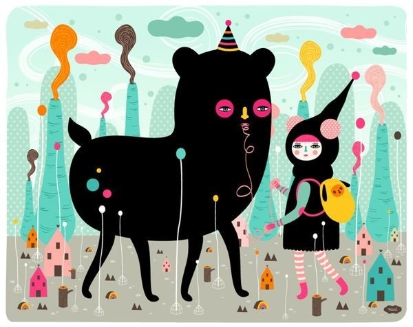 A lovely day in the tiny world by Muxxi, via Behance #illustration #character #muxxi