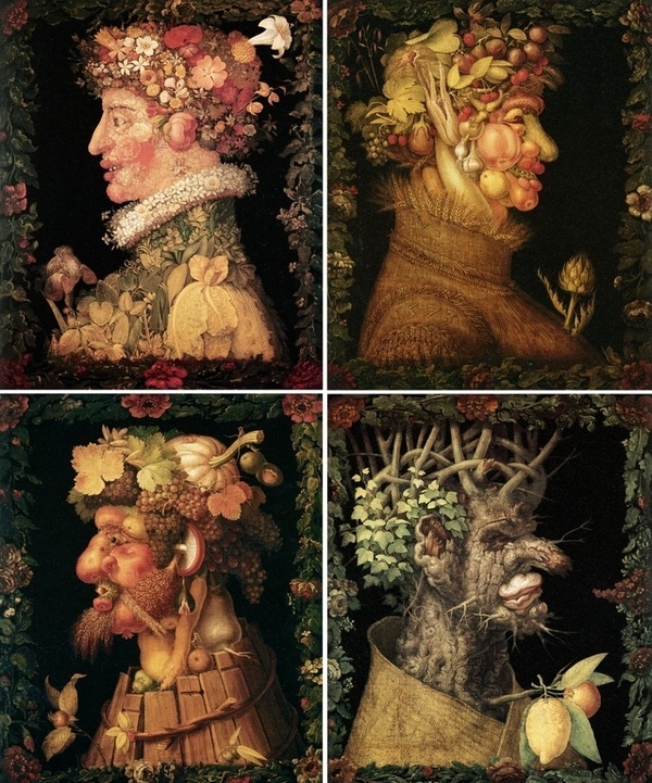 Four Seasons by Giuseppe Arcimboldo, 1573. The... #four #the #arcimboldo #illustration #portrait #seasons #giuseppe