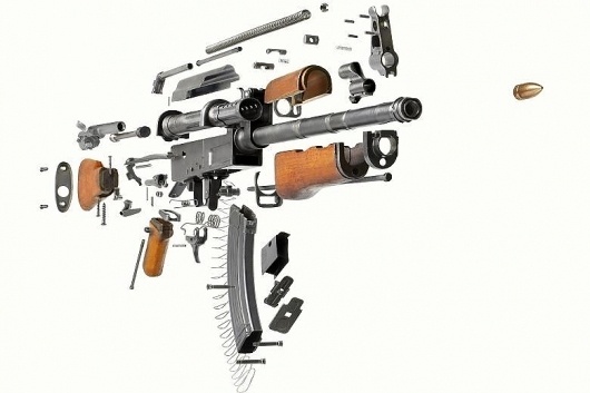 Break apart view of AK47 Gun #ak47 #gun #weapon #photo