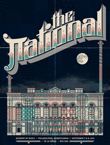 FFFFOUND! | GigPosters.com - National, The - Yo La Tengo - Wye Oak #illustration #poster #typography