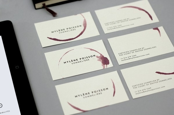 MYLÈNE POISSON SOMMELIÈRE on the Behance Network #mark #wine #glass #brand #identity #stain #logo