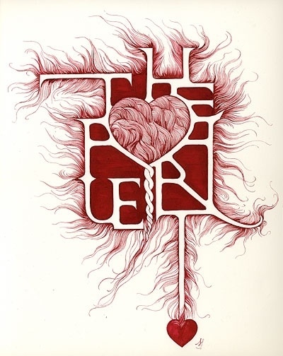 Art of posters: Typography and Illustrations by Marian Bantjes #heart #bantjes #marian #true #type #decorative
