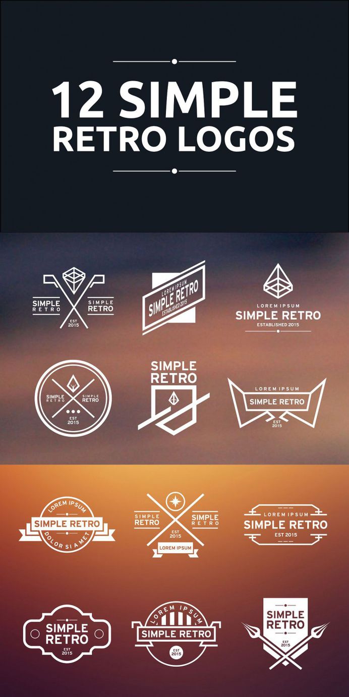 12 Simple Retro Logos