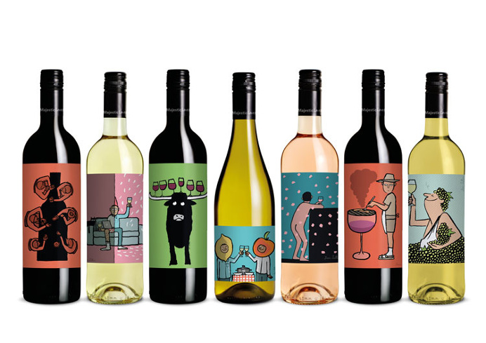 Jean Jullien illustrates wine labels with no name for Majestic Wine - Design Week