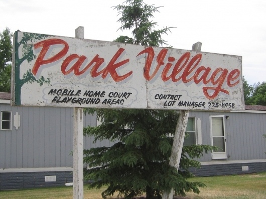 All sizes | Park Village Trailer Park Sign | Flickr - Photo Sharing! #script #sign #painted #signage #type #hand #typography