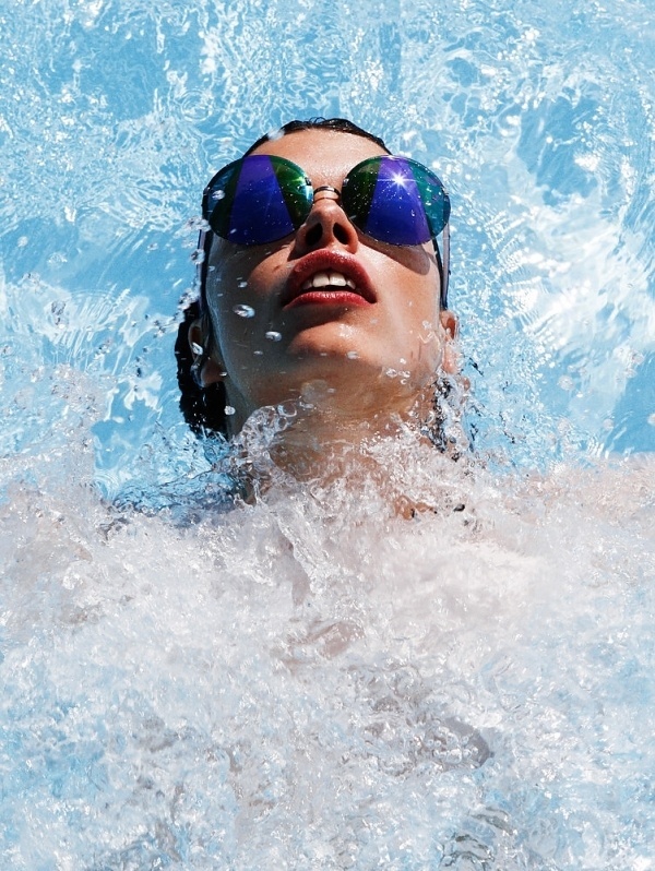 Eva Doll Makes a Splash in Nadine Ottawa's Shoot for Friday Magazine #model #water #eva #sunglasses #doll #fashion #splash
