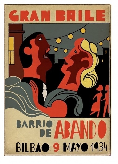 Gran baile del barrio de Abando 1934 Pertiera/Pérez/Oyalde #poste #poster