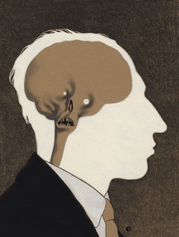Edward Kinsella Illustration #interior #mind #design #head #anatomy #thinking #illustration #conscience #art #skull