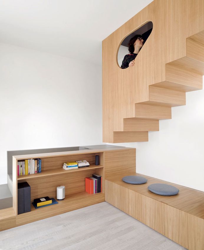 Studio Gosplan Created Cross-shaped Wooden Furniture for Renovated Flat - InteriorZine
