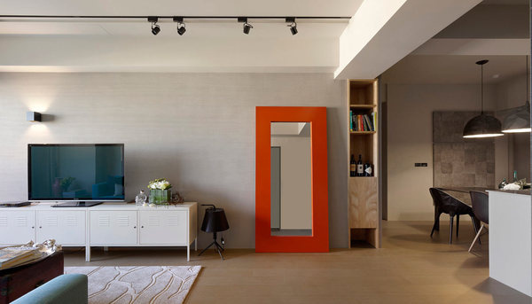 Minimally Designed Apartment With Punches of Color #interior #design #decor #mirror #deco #decoration