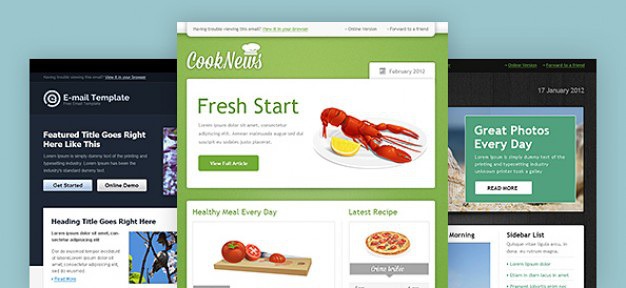 Newsletter web template pack psd Free Psd. See more inspiration related to Template, Web, Website, Email, Newsletter, Psd, Website template, Newsletter template, Pack and Horizontal on Freepik.