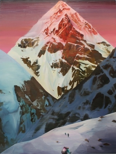 Christopher Russell - Pink Mountaintop | 5 Pieces Gallery - Contemporary Fine Arts & Photography #painting #artist #art