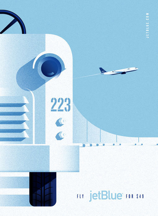LabPartners_JetBlue_4 #airplane #flight #bue #retro #aviation #airline #illustration #jet #poster