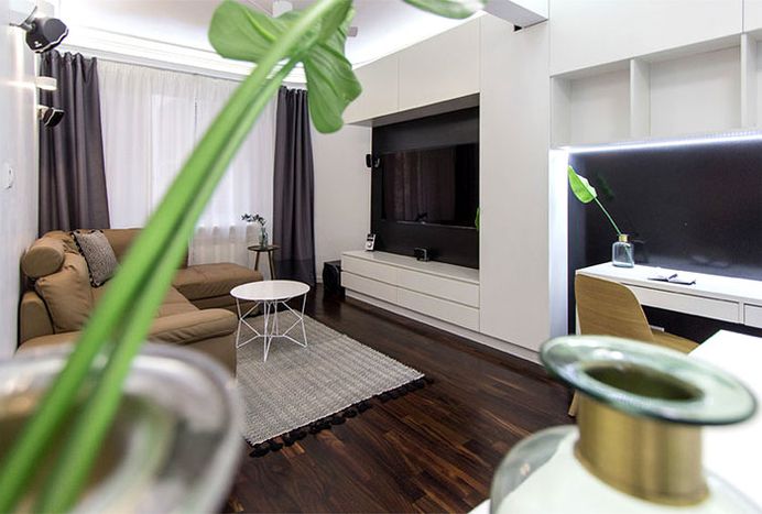 Space-Saving Design for Small Apartment - InteriorZine