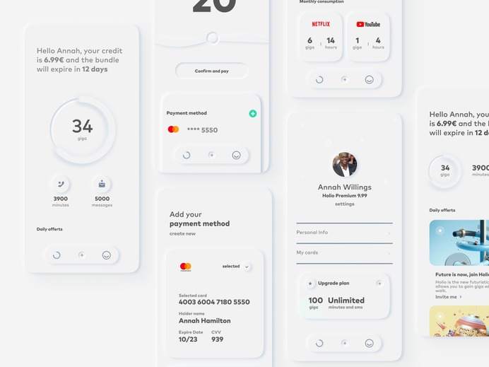 Skeuomorphism / Neumorphism UI -SKEUOMORPH APP USER INTERFACE. BY NOMAN EJAZ