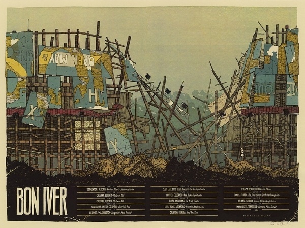 BonIver_Summer_FinalScan_800px_800.jpg (800×599) #gig #posters #poster #landland