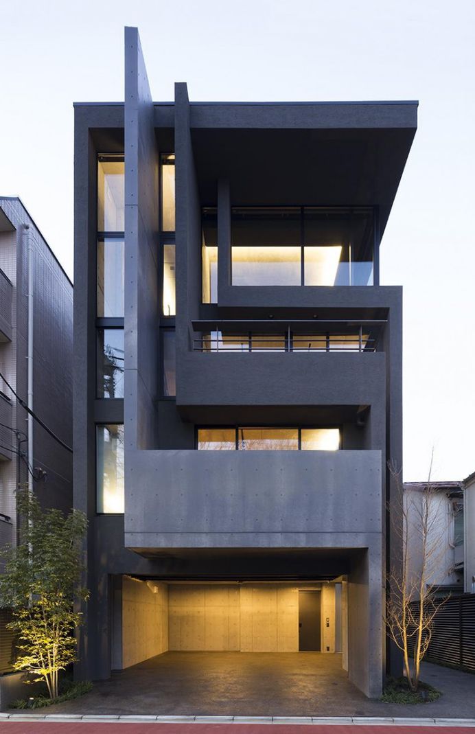 OKM: 4 story building designed for a private residence and apartment in Tokyo by Artechnic