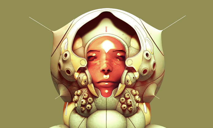 Lovely 3D character design #design #futuristic #portrait #character #3d #sci-fi