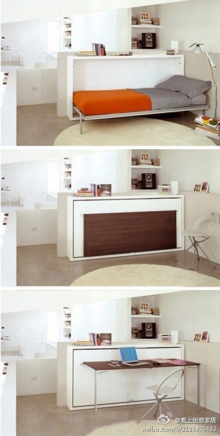 Space Saving Murphy Bed #spaces #bed #small