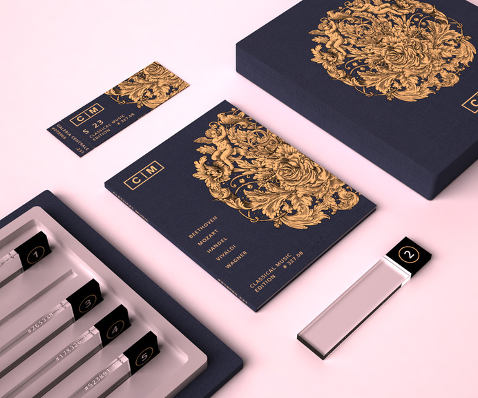 Packaging Design: Classical Music Collection by Valentin Leonida #music #illustration #package #upscale #design