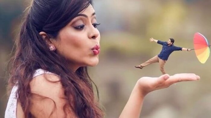 Creative pre wedding shot