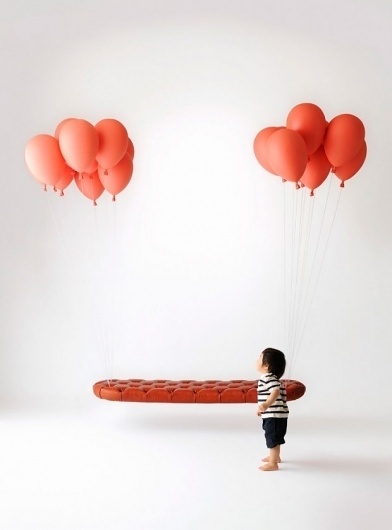 Balloon Bench by Satoshi Itasaka | slyapartment #interior #balloons #couch #design #imagination #genius #baby