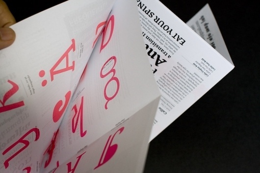 Typography has one plain duty before it and that is to convey... - but does it float #print #layout #colour