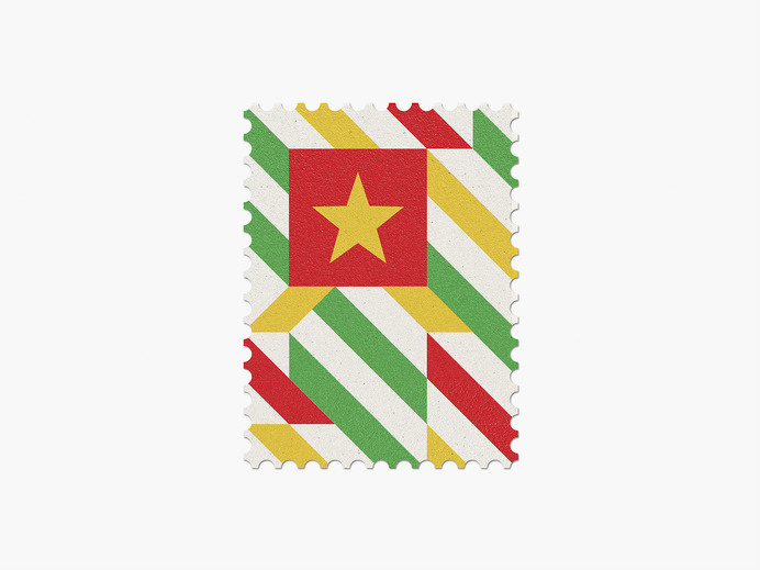 Cameroon #stamp #graphic #maan #geometric #illustration #minimal #2014 #worldcup #brazil