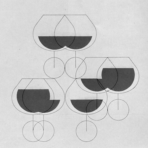 Marcel Wyss (Bern) 1961 #glasses #illustration #wine
