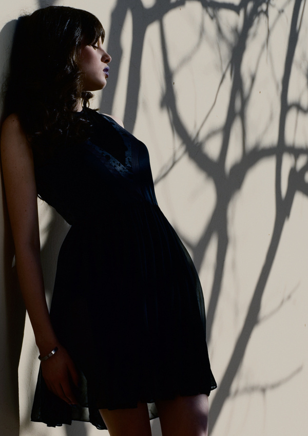 A God's Weeping #shadows #tree #gold #fashion #blue #dress