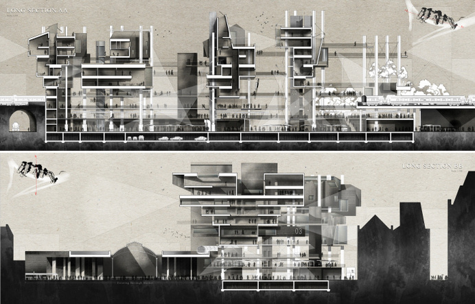 Borough Market Expansion: Proposed Long Sections #architecture
