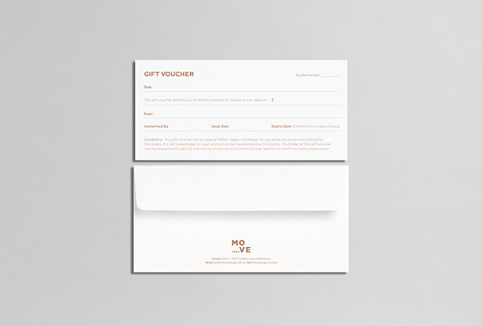 MOVE Yoga by Thomas Williams & Co. #business card #graphic design