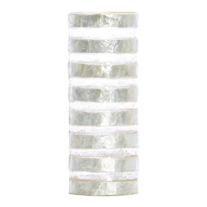 Bindi White Stripe Resin Vase, 33 cm
